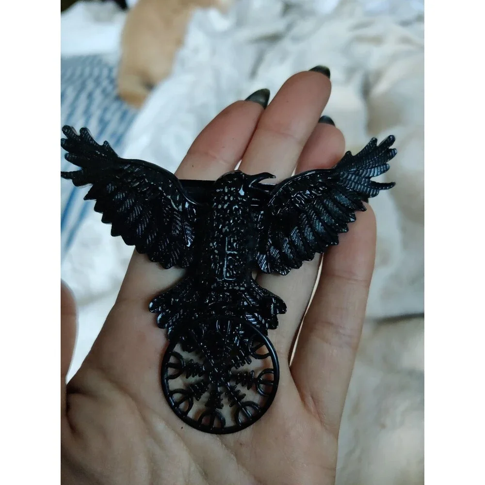 Norse/viking black crow Barrette Costume